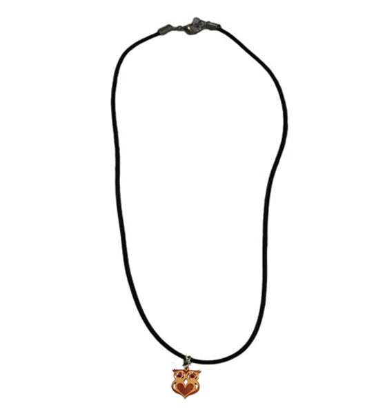 Halskette Eule aus Holz mit Kristallsteinen, Schmuck aus Holz Nr. B144