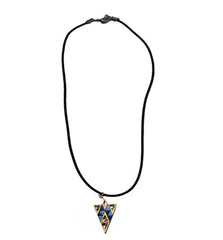 Halskette Triangel aus Holz mit Kristallsteinen, Schmuck aus Holz Nr. B184C