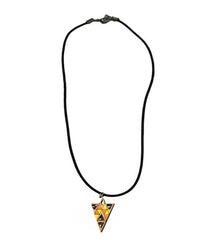 Halskette Triangel aus Holz mit Kristallsteinen, Schmuck aus Holz Nr. B184