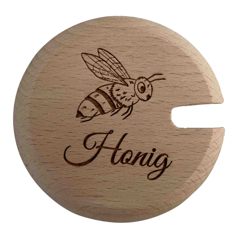 Honigglas Deckel mit Gravur Biene