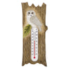 Thermometer mit Habichtskauz aus Holz