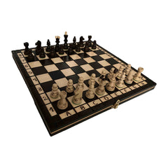 Schach mit Figuren, classic 350 aus Holz, Schachspiel 35x35,5x2,4