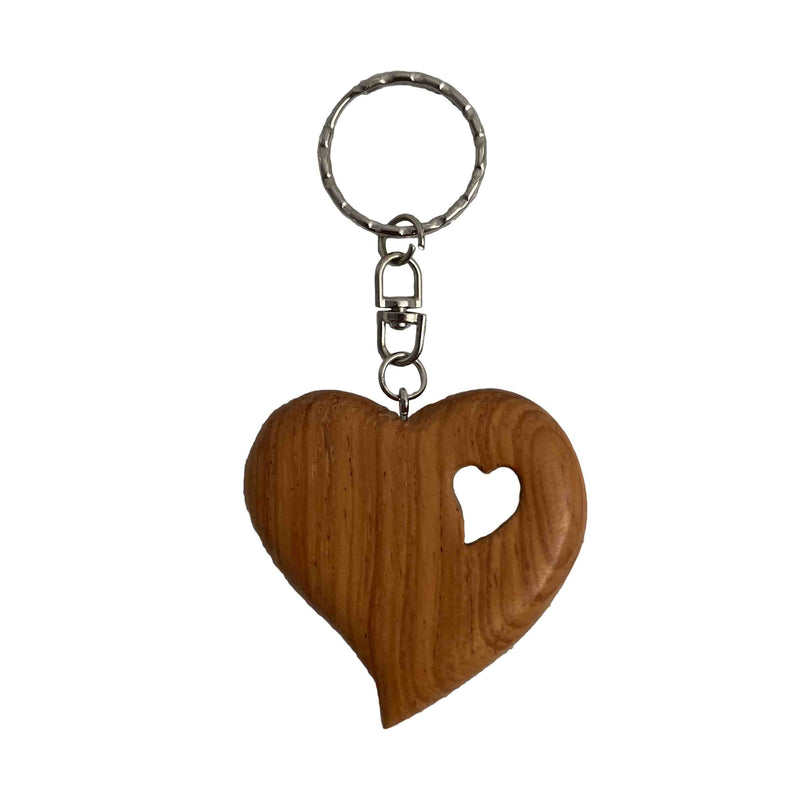 Schlüsselanhänger Herz in Herz aus Holz Nr. 021.000