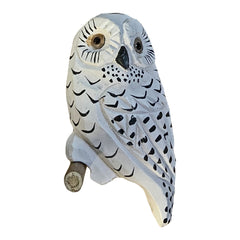 Vogel Schneeeule aus Lindenholz