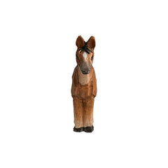 Handgeschnitztes Pferd aus Holz ca. 10 cm bemalt