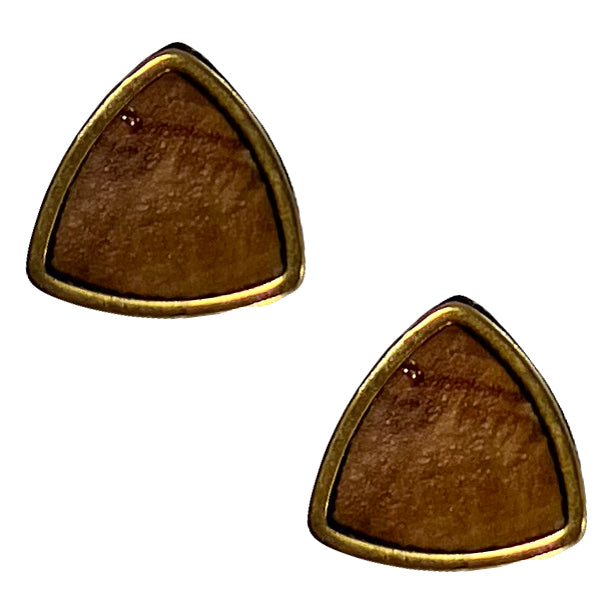 Ohrstecker aus Olivenholz "Dreieck gold" Nr. 052.855