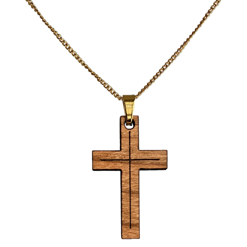 Halskette aus Kirschholz "Kreuz modern" Nr. 100.500