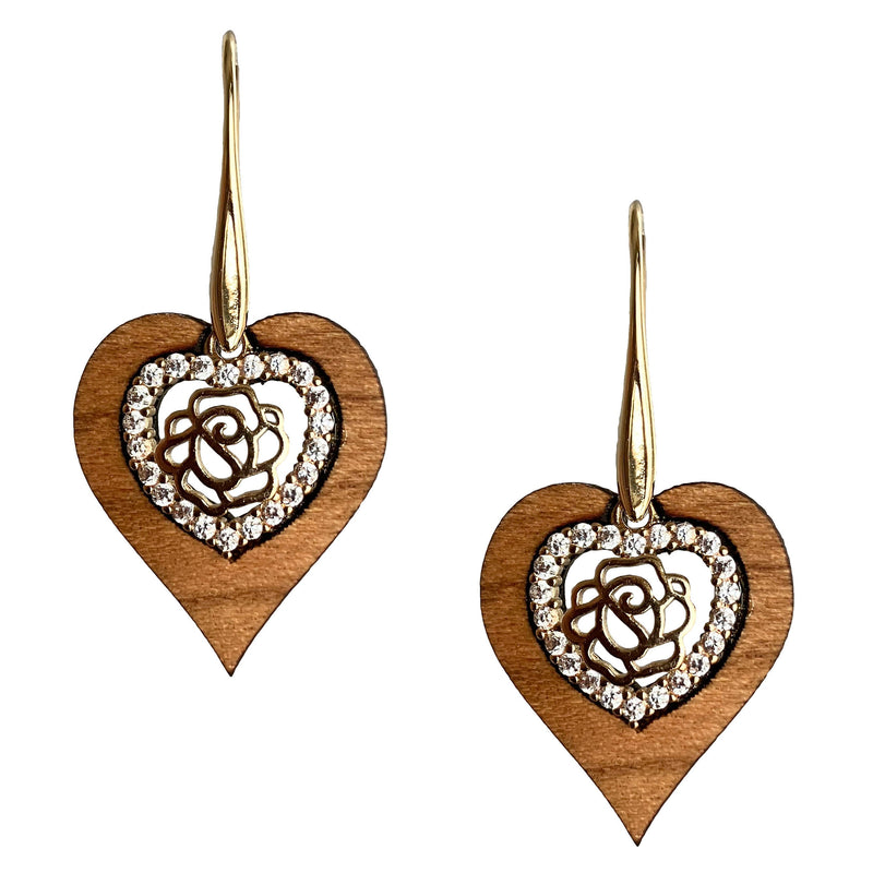 Ohrringe aus Kirschholz "Herz Ornament" Nr. 100.507