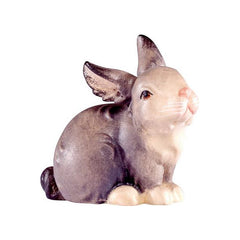 Hase sitzend grau, Krippenfiguren 