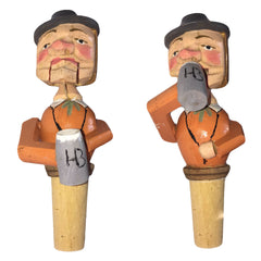 Flaschenkorken beweglich handgeschnitzt aus Holz