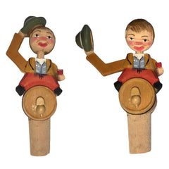Flaschenkorken beweglich handgeschnitzt aus Holz