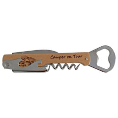 Taschenmesser mit 4 Funktionen, Buchenholz