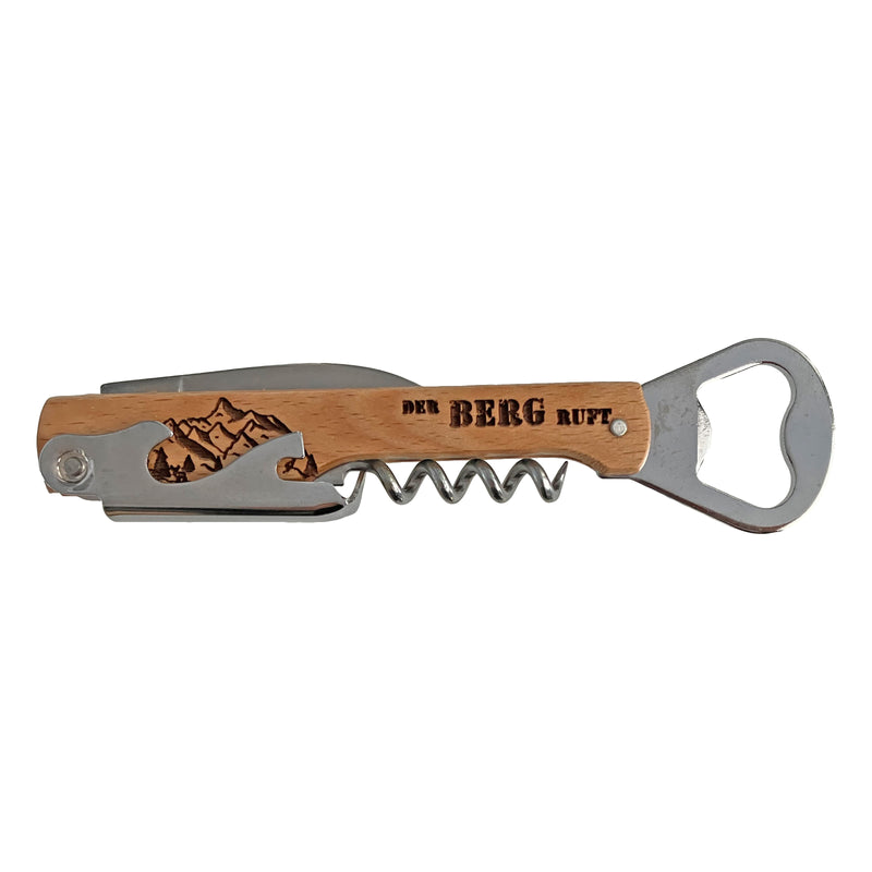 Taschenmesser mit 4 Funktionen, Buchenholz