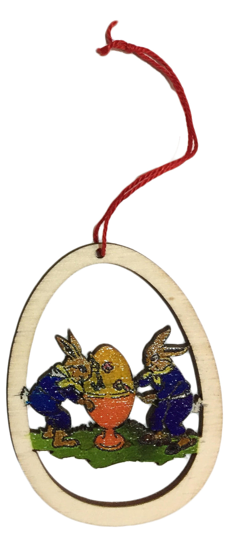 Laserei aus Holz 6 cm, beidseitiges Motiv, farbig mit Aufhängefaden Nr. 042.029