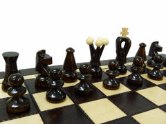 Schach und Dame mit Figuren, Nr. 165A aus Holz, Schachspiel 35x35x2,2 cm