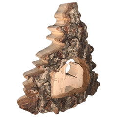 Rindentanne mit Hl. Familie aus Holz 13 cm