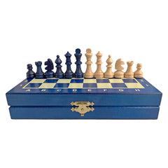 Schach mit Figuren, Nr. 154M aus Holz, Schachspiel 20,5x20,5x2 cm