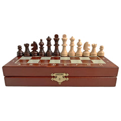 Schach mit Figuren, Nr. 154M aus Holz, Schachspiel 20,5x20,5x2 cm