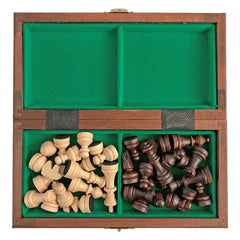 Schach mit Figuren, Nr. 154M aus Holz, Schachspiel 20,5x20,5x2 cm