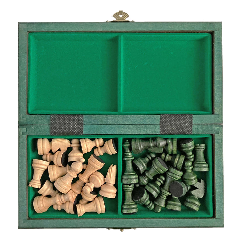 Schach mit Figuren, Nr. 154M aus Holz, Schachspiel 20,5x20,5x2 cm