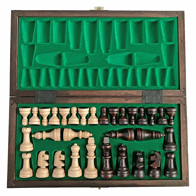 Schach mit Figuren, Nr. 154 aus Holz, Schachspiel 27,5x27,5x2 cm