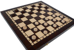 Schach und Backgammon mit Figuren, Nr. 142 aus Holz, Schachspiel 26,2x26,2x2,2 cm