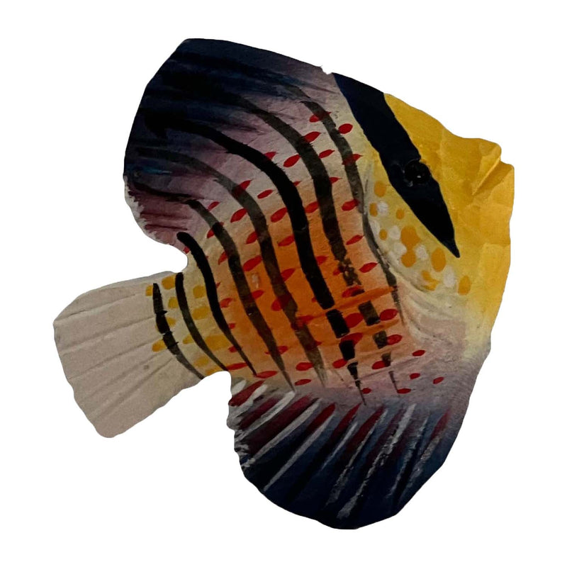 Geschnitzter Fisch lila 013.323