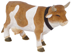 Handgeschnitzte Kuh bemalt aus Holz 15x22 cm