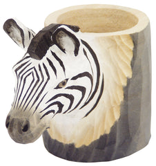 Stiftebecher Zebra 8 cm aus Holz Nr. 013.513