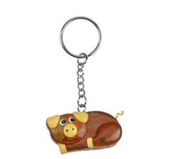 Schlüsselanhänger Schwein aus Holz Nr. 019.034