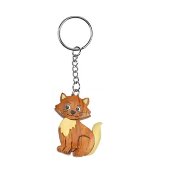 Schlüsselanhänger Katze aus Holz Nr. 019.096