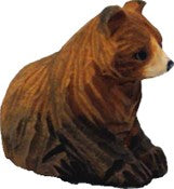 Handgeschnitzter Bär aus Holz ca. 7 cm bemalt