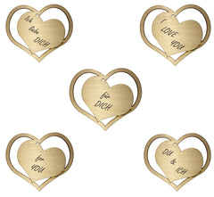 Valentinstagsherz aus Holz mit schrägen Herz und Aufschrift 9,5x9x0,3 cm