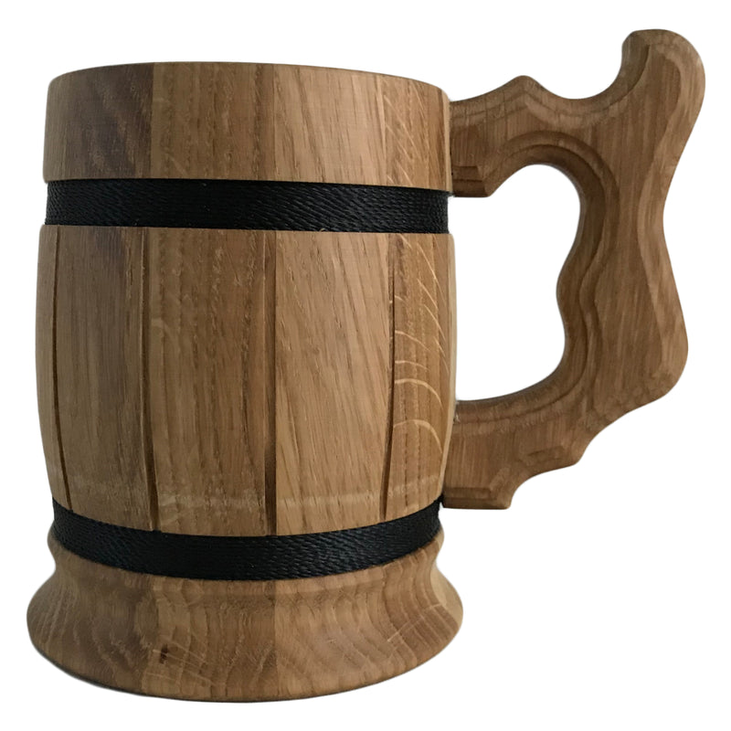 Bierkrug rustikal klein aus Holz, Nr. 009.160 Eiche geölt, 0,33 Liter