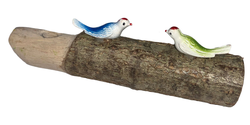Kuckuckspfeife aus Haselnussholz mit 2 Vögel 12x4 cm