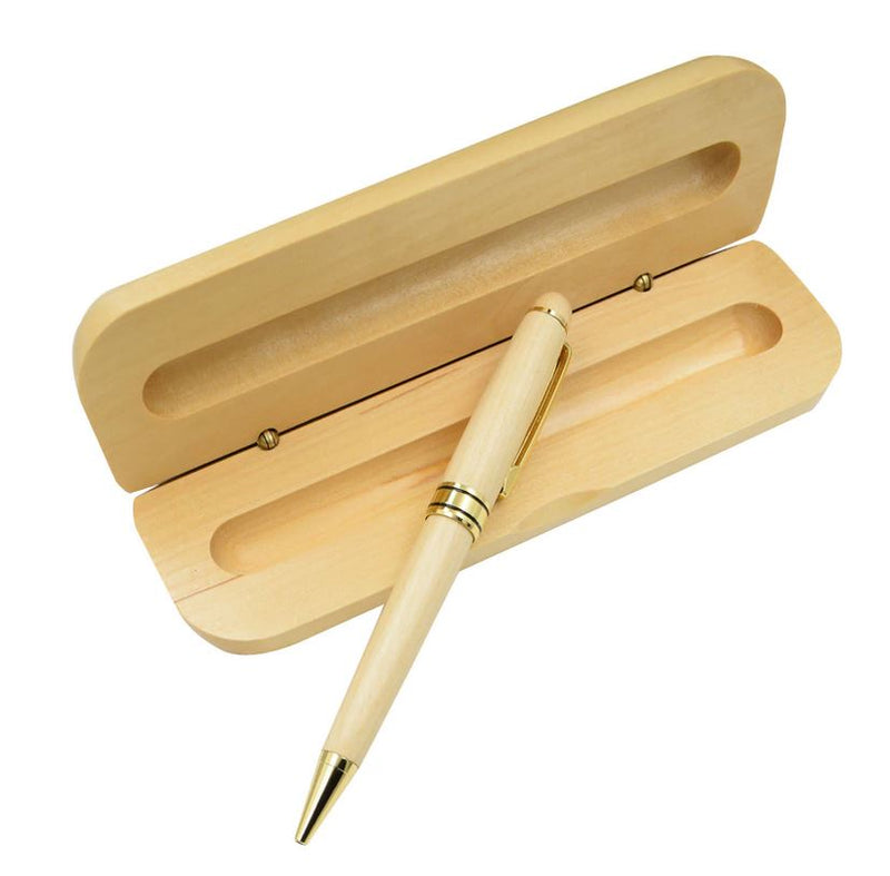 Kugelschreiber aus Ahornholz mit/ohne Etui
