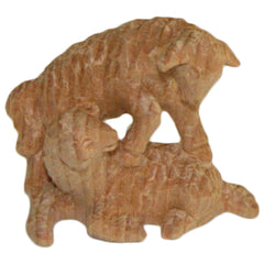 Lammgruppe aus Zirbenholz, Krippenfiguren 