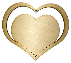 Valentinstagsherz aus Holz einfach Nr. 2 zum Beschriften, 9,5x9x0,3 cm