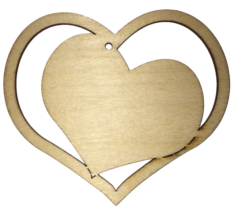 Valentinstagsherz aus Holz einfach Nr. 3 zum Beschriften, 9,5x9x0,3 cm