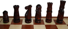 Schach mit handgeschnitzten Figuren, Nr. 106C aus Holz, Schachspiel 56x56x3,5 cm