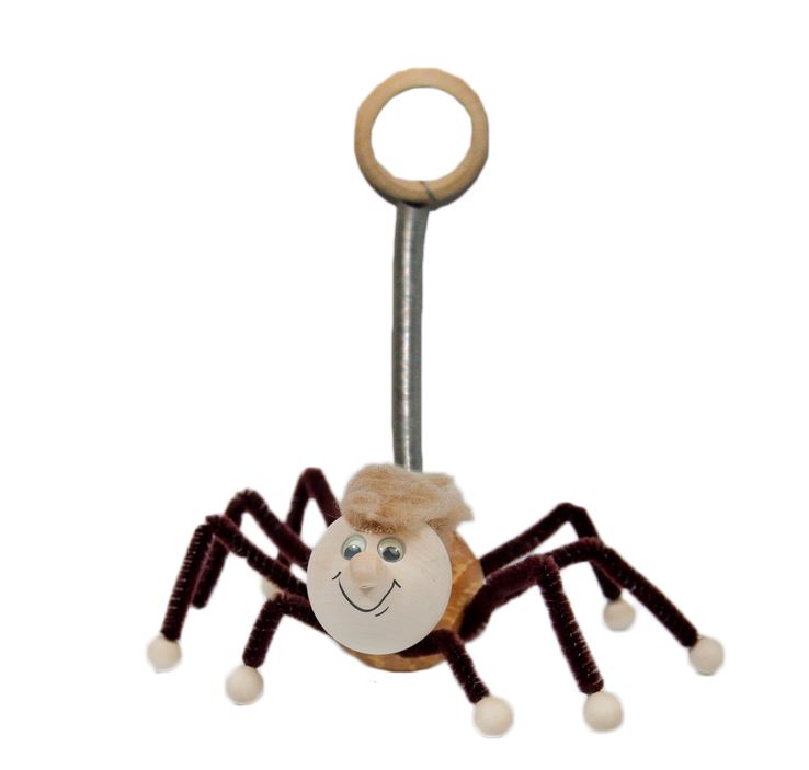 Schwingfigur Spinne gelb aus Holz Nr. 39