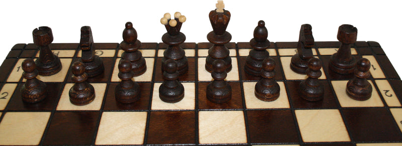 Schach mit Figuren, Nr. 134A aus Holz, Schachspiel 30x30x2,5 cm