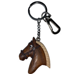 Schlüsselanhänger Pferd dunkelbraun aus Holz Nr. 019.164