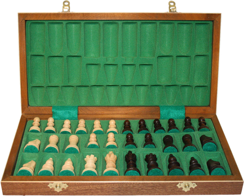 Schach mit Figuren, Nr. 122AF aus Holz, Schachspiel 35x35x2,3 cm