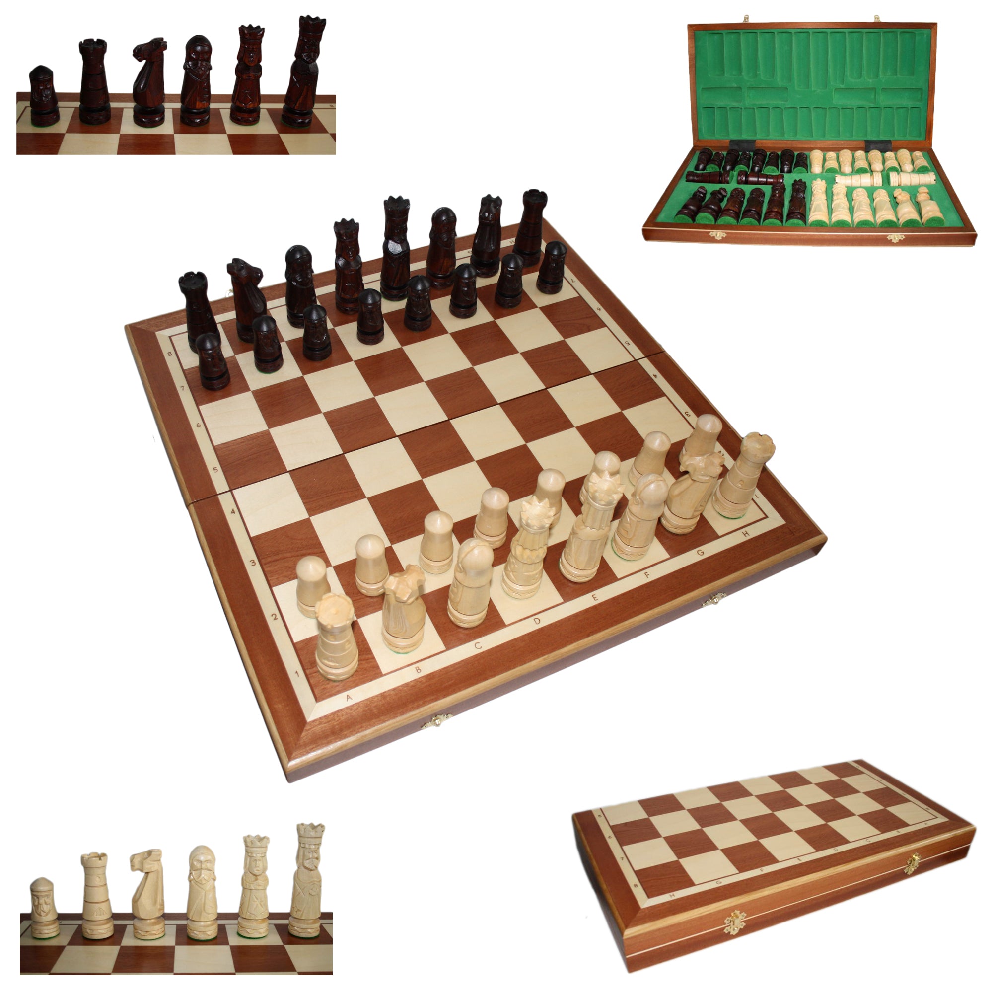 Schach mit Figuren, Nr. 99 aus Holz, Schachspiel 40,5x40,5x2,5 cm
