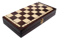 Schach mit Figuren, Nr. 112 aus Holz, Schachspiel 36x36x2,5 cm