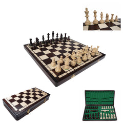 Schach mit Figuren, Nr. 122B aus Holz, Schachspiel 30x30x2,5 cm