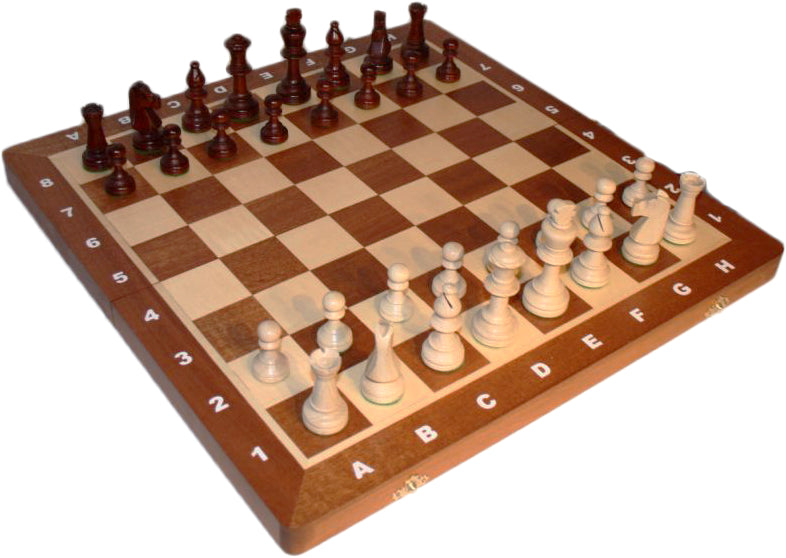 Turnier Schach mit Figuren 5, Nr. 95 aus Holz, Schachspiel 49x49x3,2 cm
