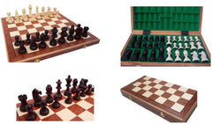 Turnier Schach mit Schachfiguren, Nr. 7 aus Holz, Schachspiel 50x50x3 cm