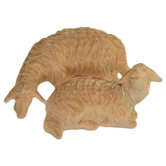 Schafgruppe aus Zirbenholz, Krippenfiguren 